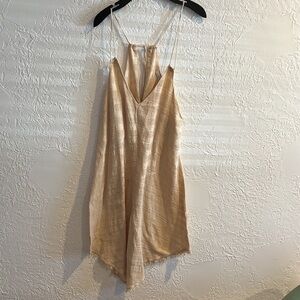 NWOT LUSH Tan Adjustable Spaghetti Strap Dress 100% Cotton SMALL